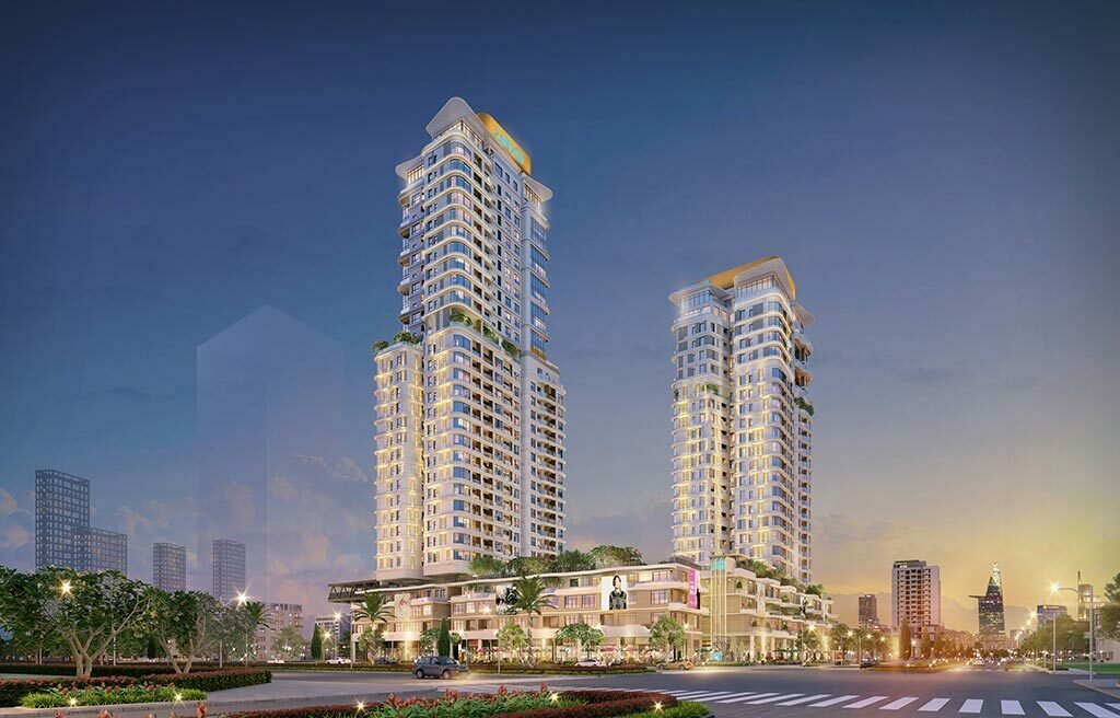 Hình ảnh 2 toà tháp căn hộ giai đoạn 1 của dự án