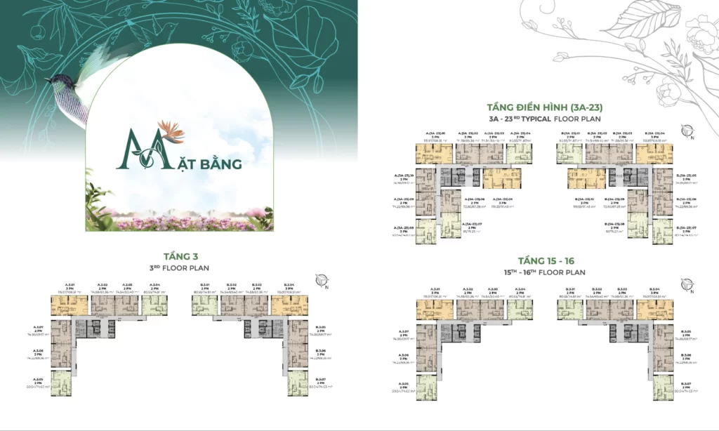 Mặt bằng căn hộ Essensia Sky tầng 3 - 23