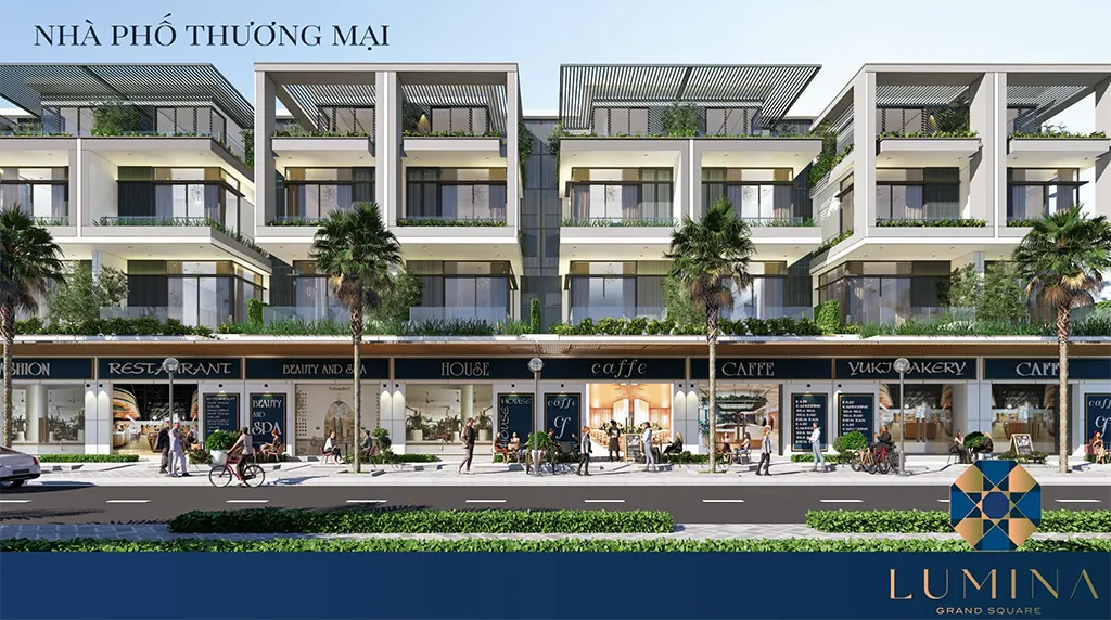 Hình ảnh minh hoạ dãy nhà phố thương mại để cho thuê