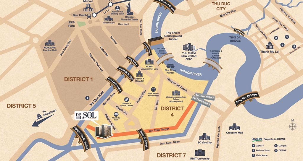 Vị trí dự án De La Sol Quận 4