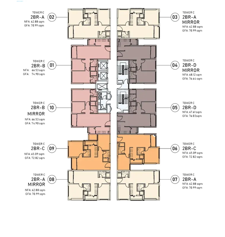 Mặt bằng tầng 1-20 toà Cello Tower