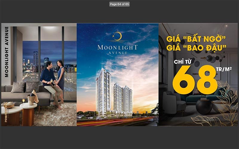 Giá bán căn hộ Moonlight Avenue chỉ từ 68 triệu/m2