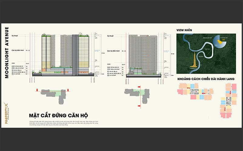 Mặt cắt đứng căn hộ Moonlight Avenue