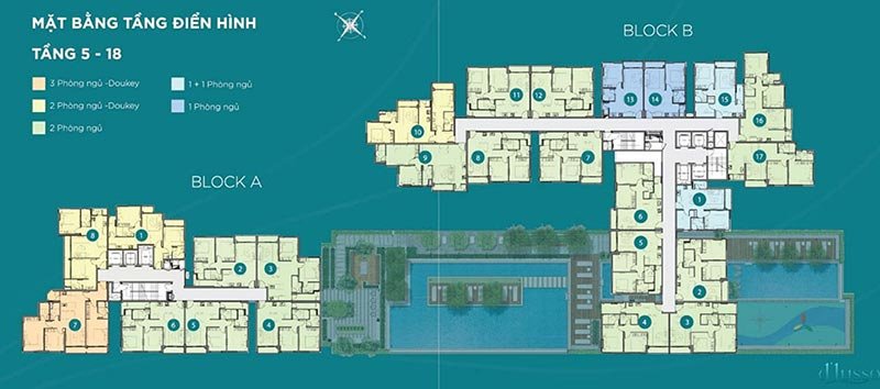 Mặt bằng căn hộ tầng điển hình 5-18