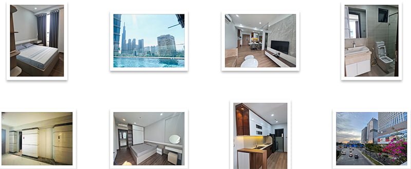 Nội và ngoại thất khu căn hộ lúc mới bàn giao