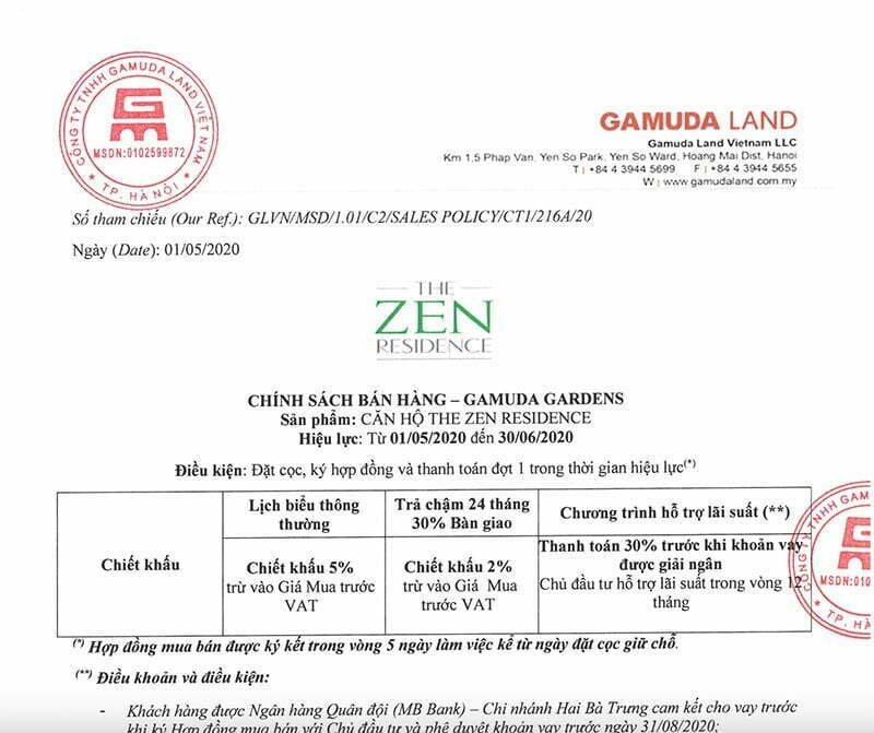 Tham khảo chính sách bán hàng của Gamuda Gardens