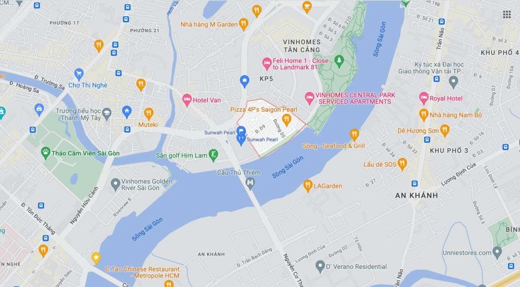 Bản đồ vị trí dự án Saigon Pearl