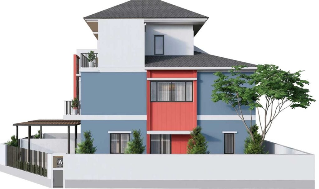 Phía hông căn nhà