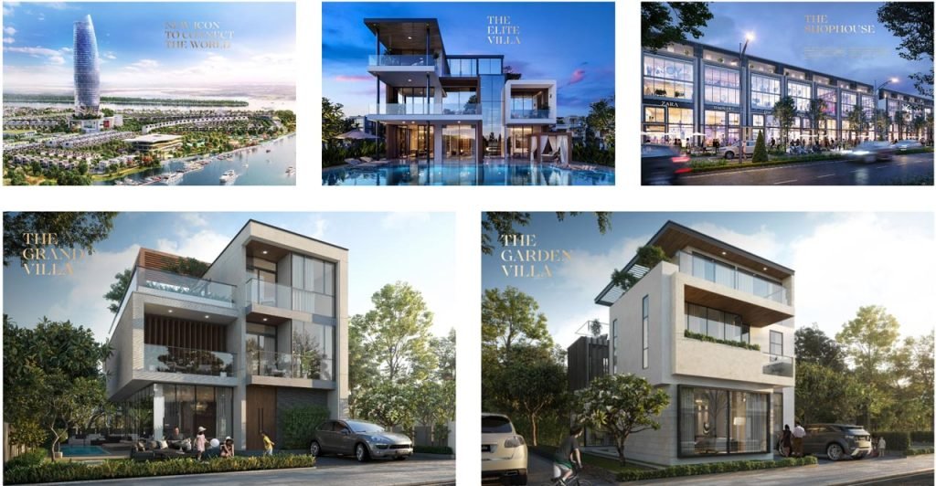 1 vài hình ảnh minh hoạ về các căn nhà phố và biệt thự Angel Island