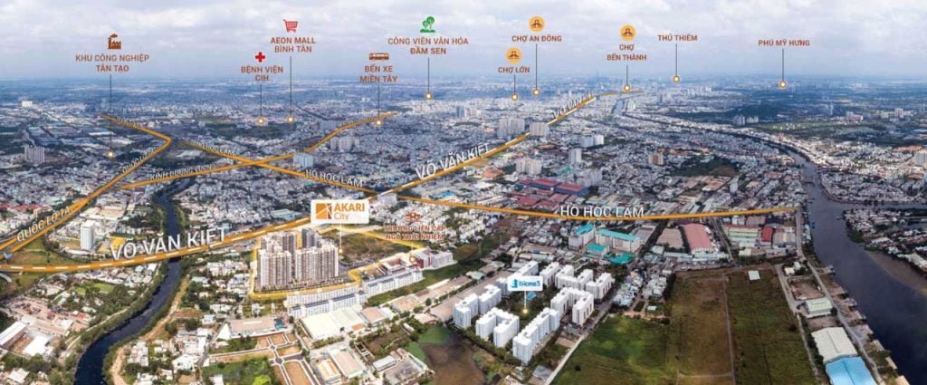 Sơ đồ vị trí Akari City