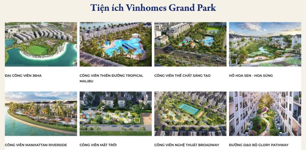 Tiện ích khu đô thị Vinhomes Grand Park