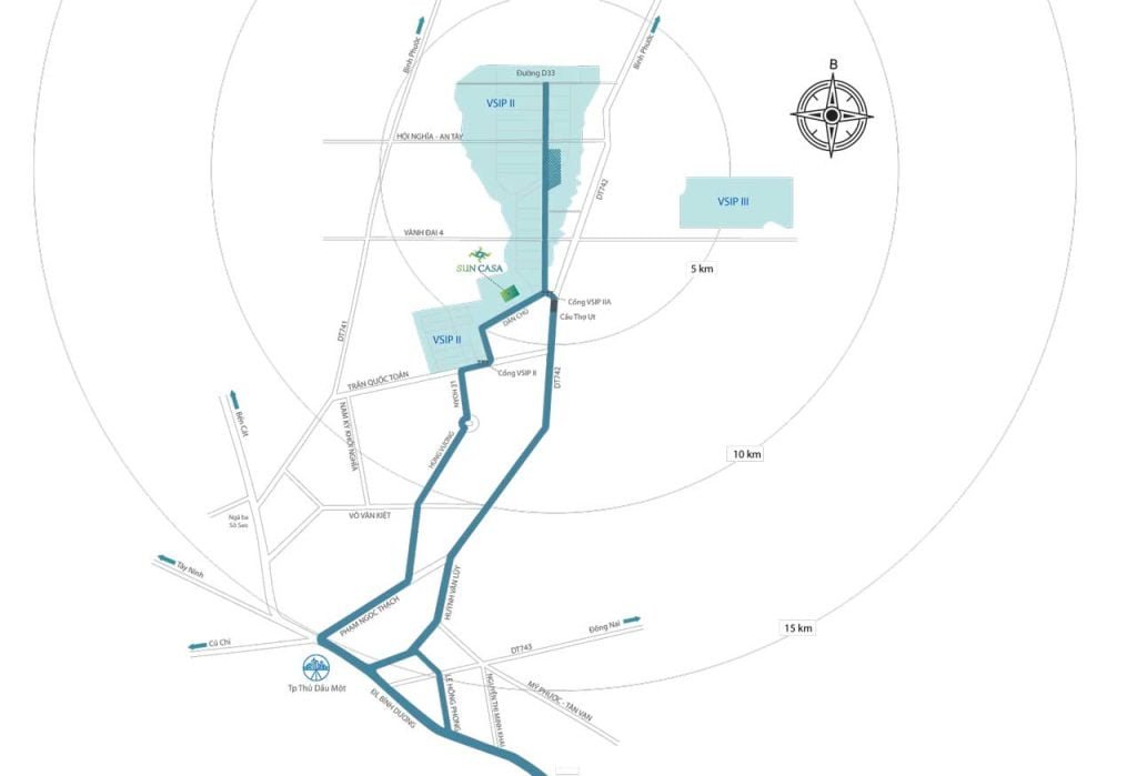 Vị trí khu đô thị Sun Casa Central Bình Dương