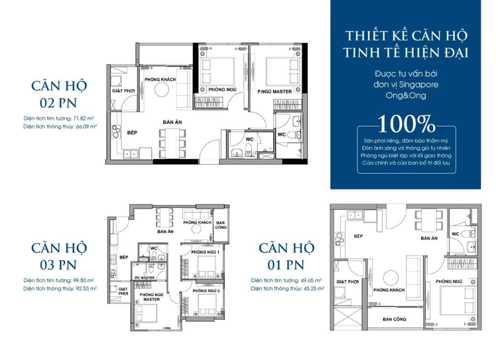 Thiết kế căn hộ The Rivana 123 phòng ngủ