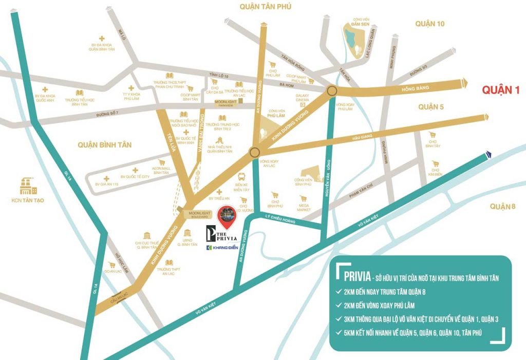 Vị trí dự án The Privia Bình Tân
