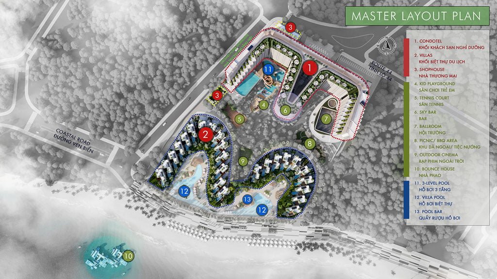 Mặt bằng dự án Charm Resort Long Hải