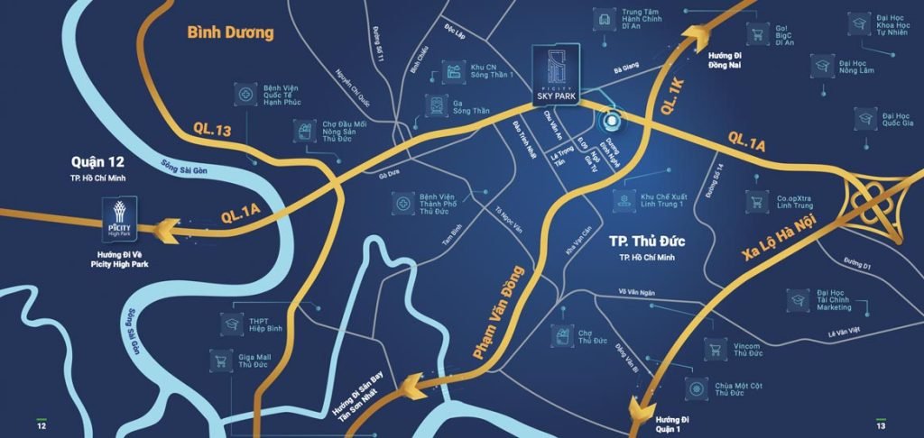 Vị trí dự án Picity Sky Park