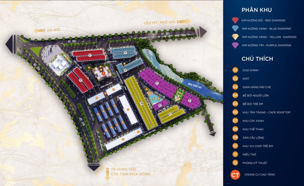 Các phân khu sản phẩm Sông Hồng Diamond City