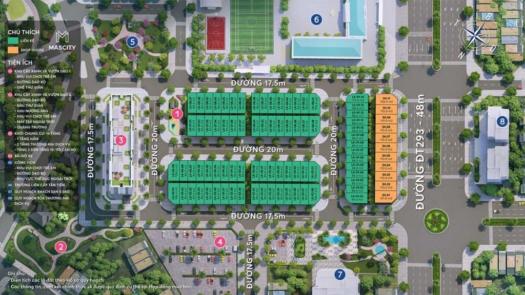 Mặt bằng dự án Mascity Bắc Giang