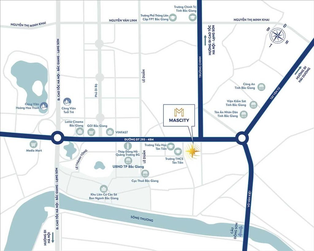 Bản đồ vị trí khu đô thị Mascity Bắc Giang