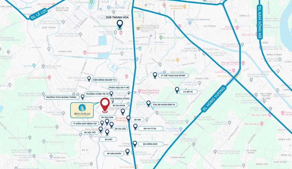 Vị trí khu căn hộ Bình An Plaza Thanh Hoá