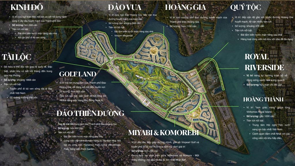 11 Phân khu dự án Vinhomes Royal Island Hải Phòng