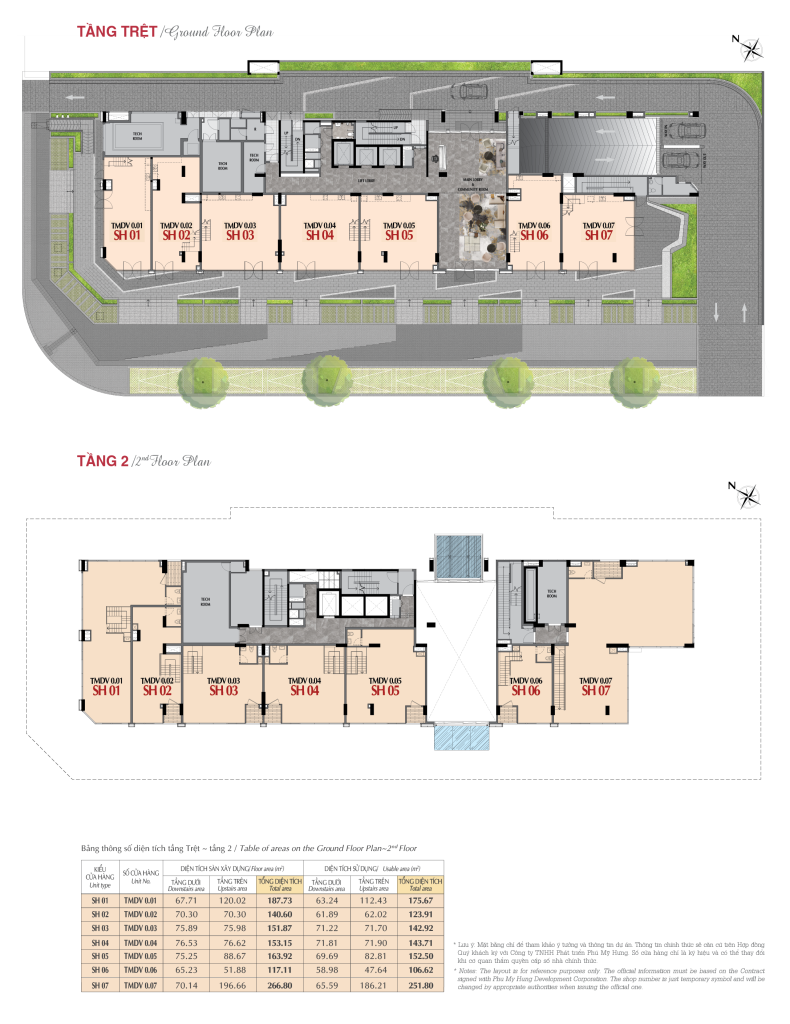 Shophouse tầng 1 và 2