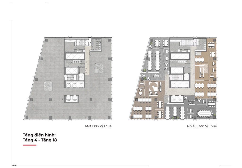 Mặt bằng văn phòng The Nexus tầng 4-18