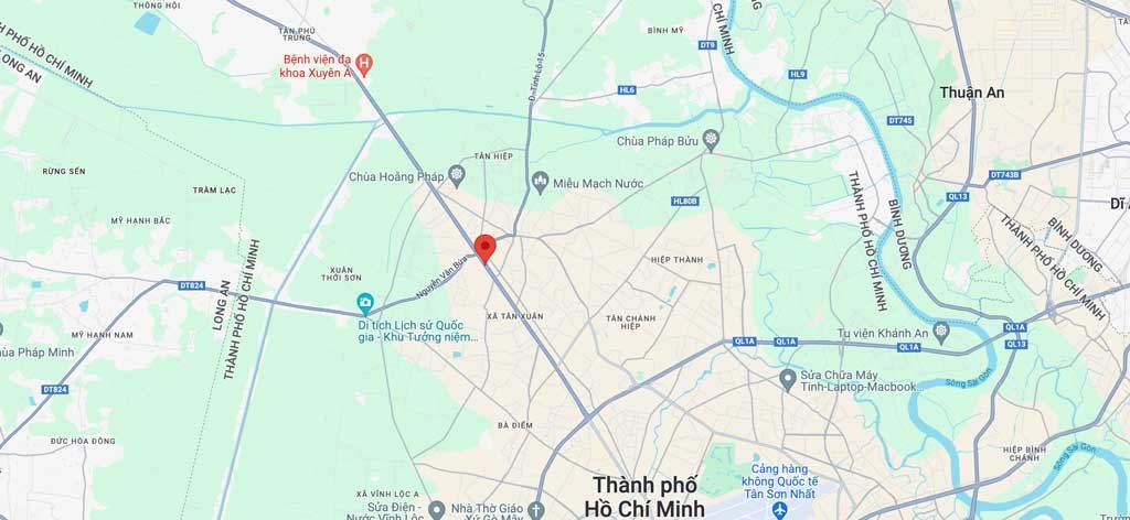 Vị trí dự án Sunwah Hóc Môn