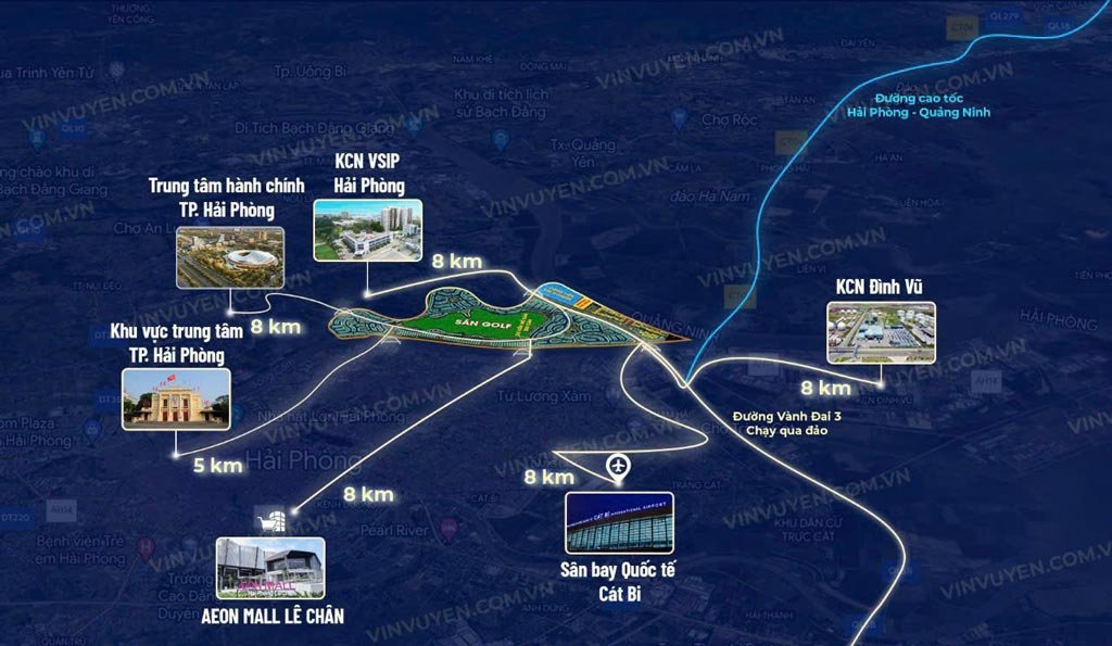 Vị trí dự án Vinhomes Royal Island Hải Phòng