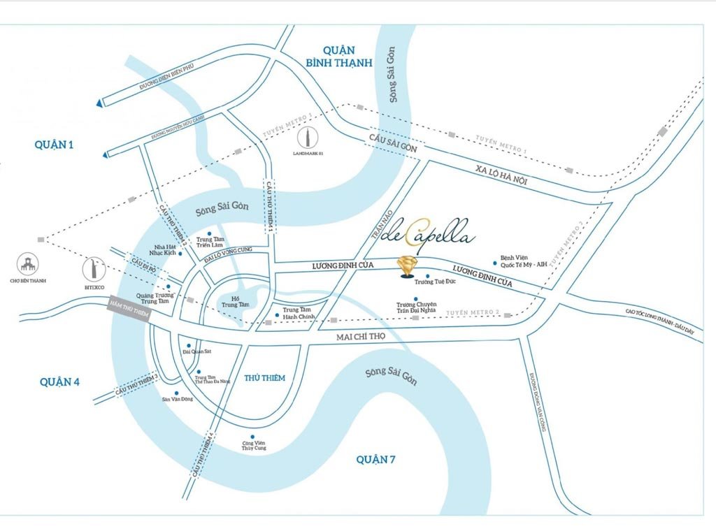 Vị trí dự án De Capella nằm trên đường Lương Định Của