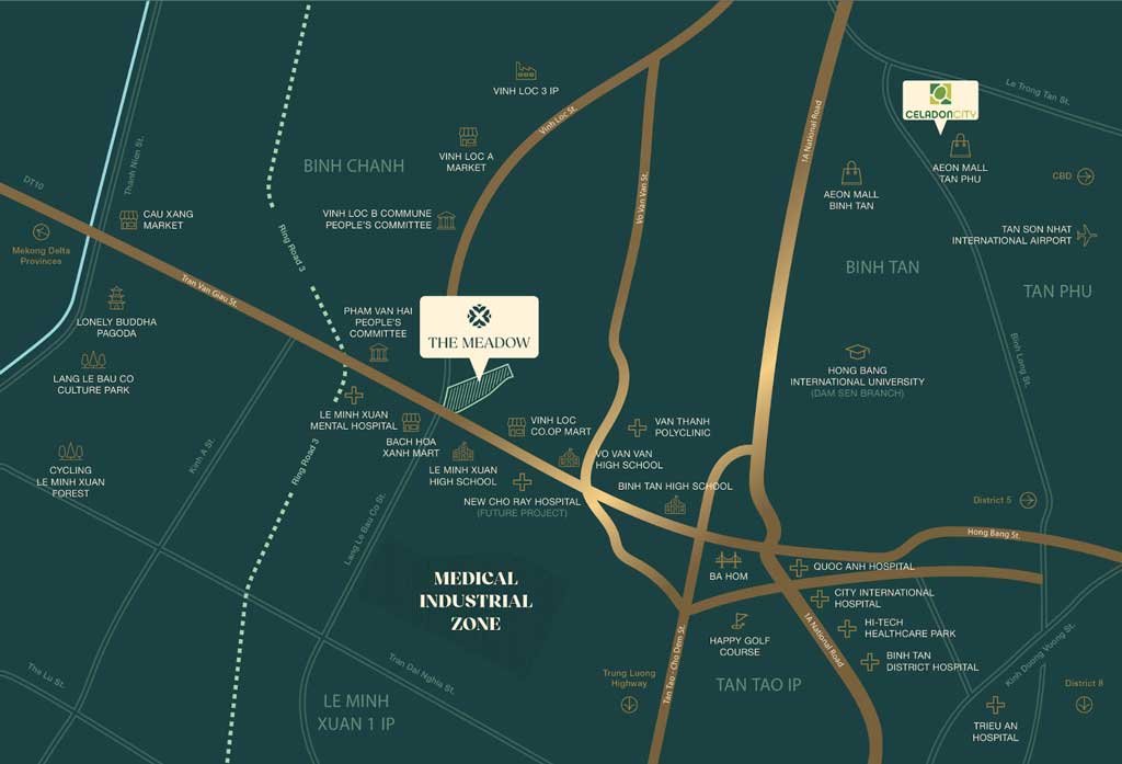 Bản đồ vị trí dự án The Meadow Bình Chánh  