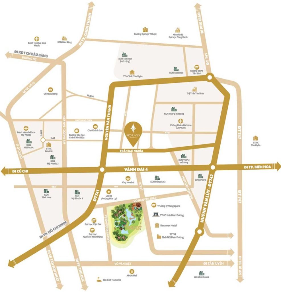 Vị trí khu đô thị Richland Residence Bến Cát