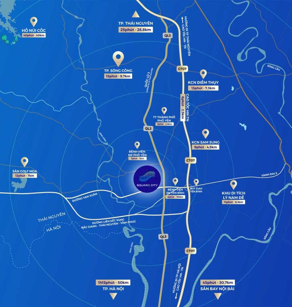 Bản đồ vị trí Khu đô thị Nam Thái Phổ Yên