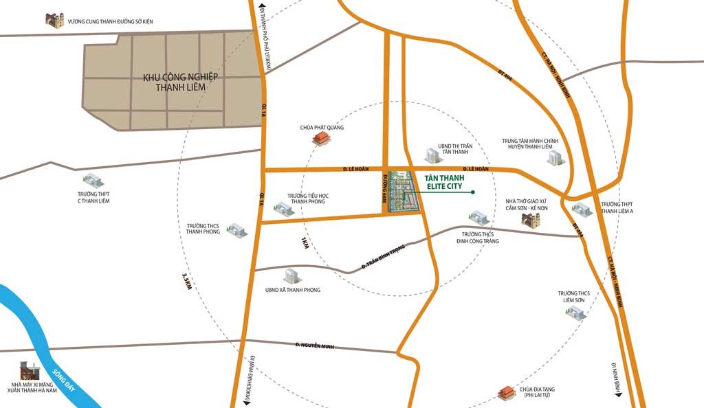 Vị trí dự án Tân Thanh Elite City