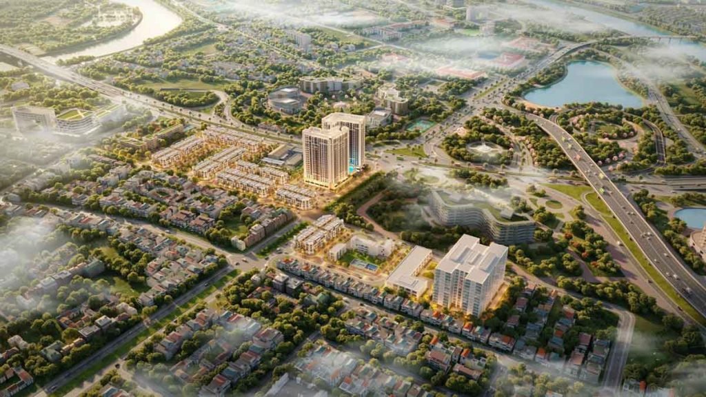 Hình phối cảnh dự án Golden Point Hải Phòng nhìn từ trên cao