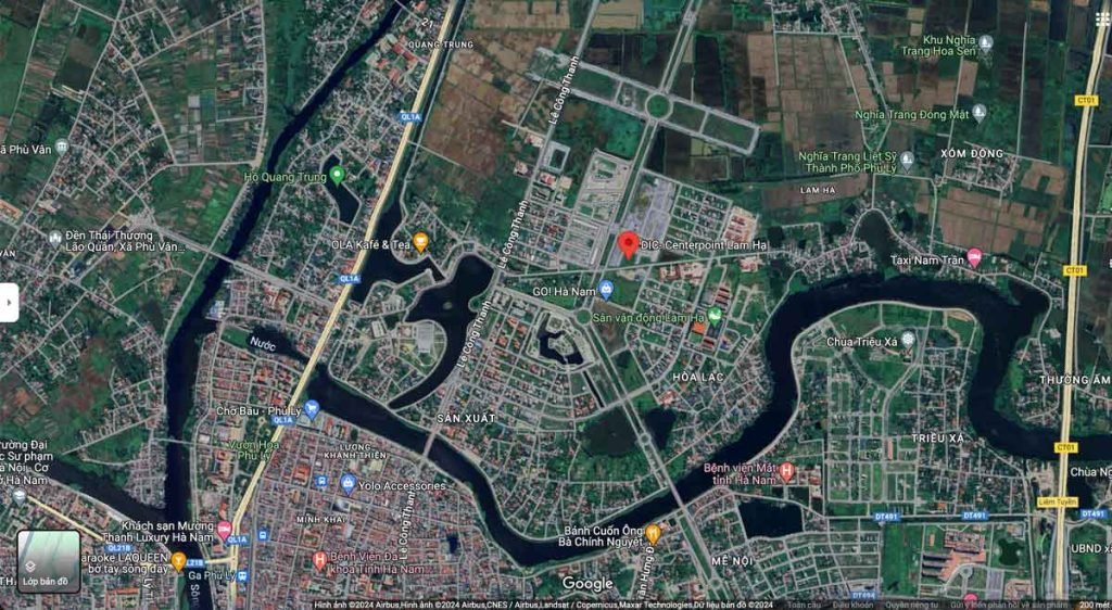 Bản đồ vị trí dự án Lam Hạ Center Point
