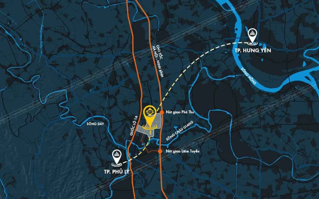 Bản đồ vị trí dự án tại thành phố Phủ Lý Hà Nam