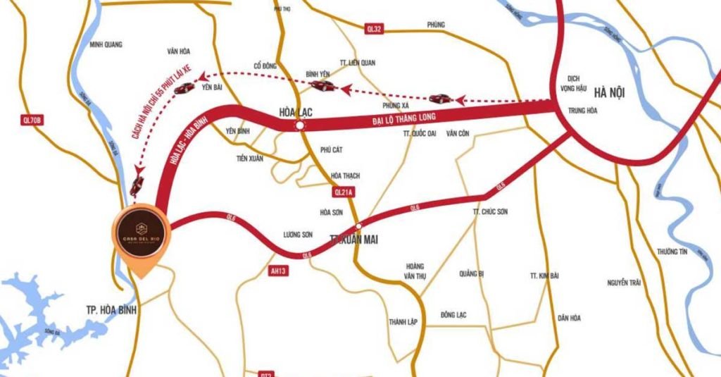 Bản đồ vị trí dự án Casa Del Rio Hoà Bình