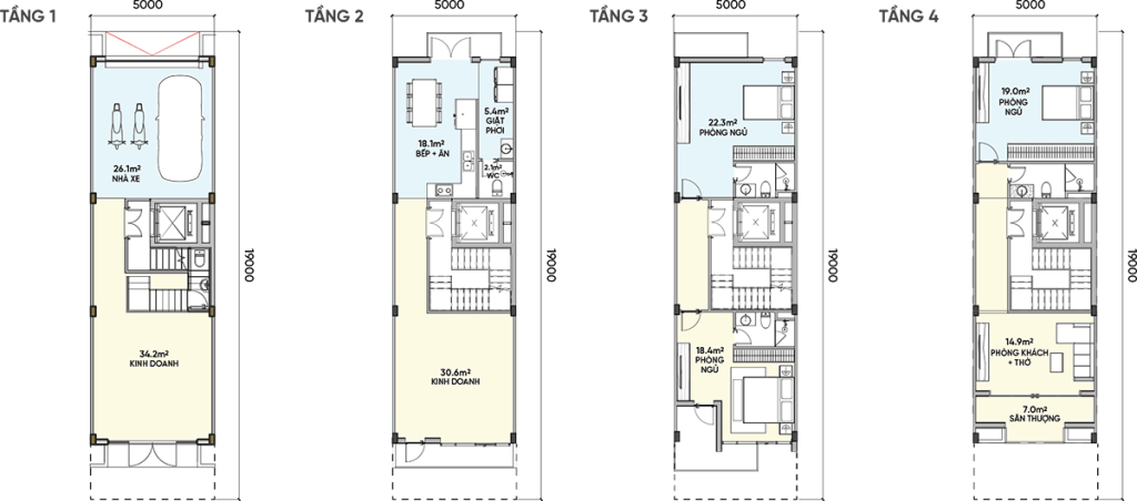 Căn điển hình 4 tầng