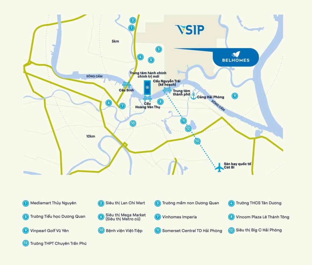 Bản đồ vị trí dự án Belhomes Hải Phòng