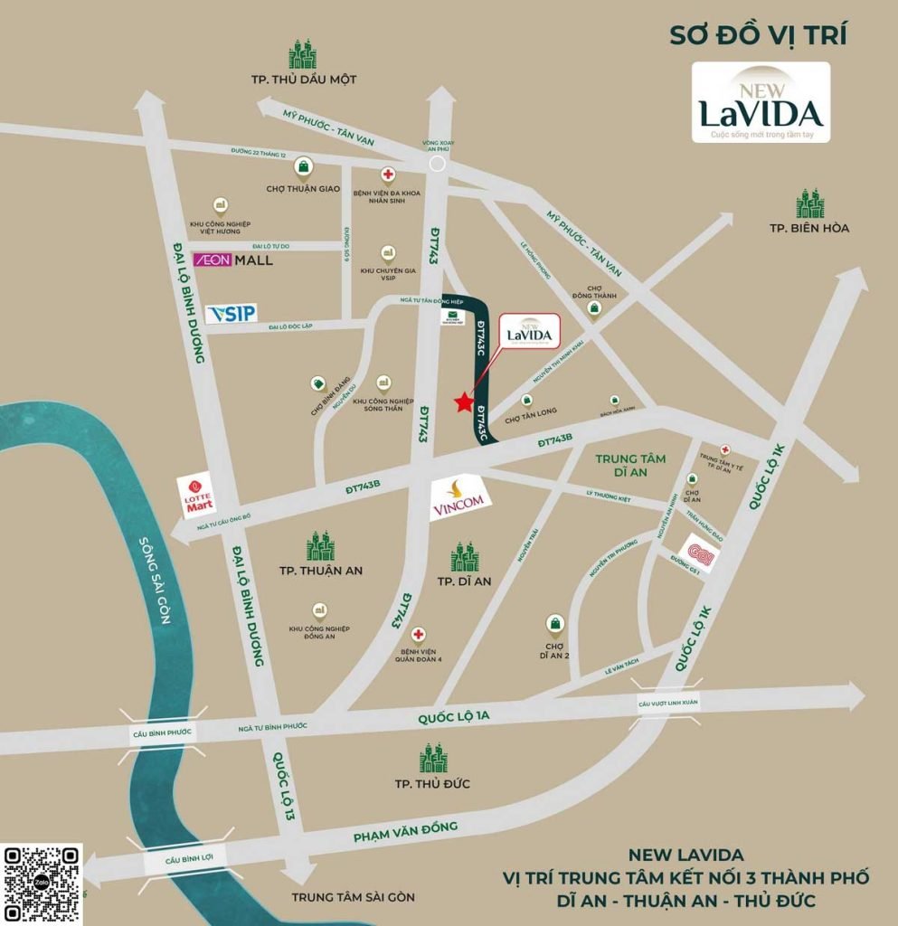 Bản đồ vị trí dự án New Lavida Dĩ An Bình Dương
