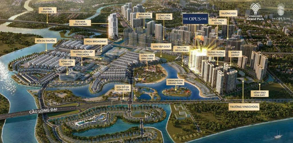 Vị trí The Opus One trong khu đô thị Vinhomes Grand Park