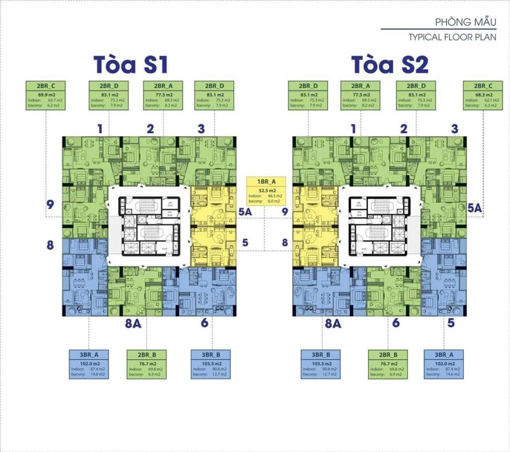 Mặt bằng căn hộ Suntury Center Hải Dương