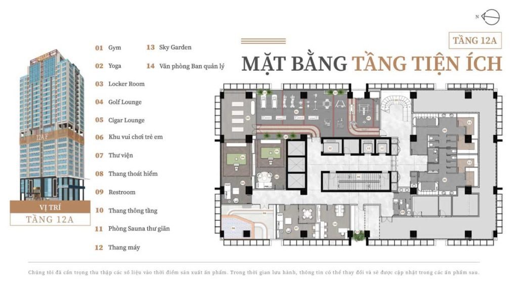 Mặt bằng tiện ích tầng 12a
