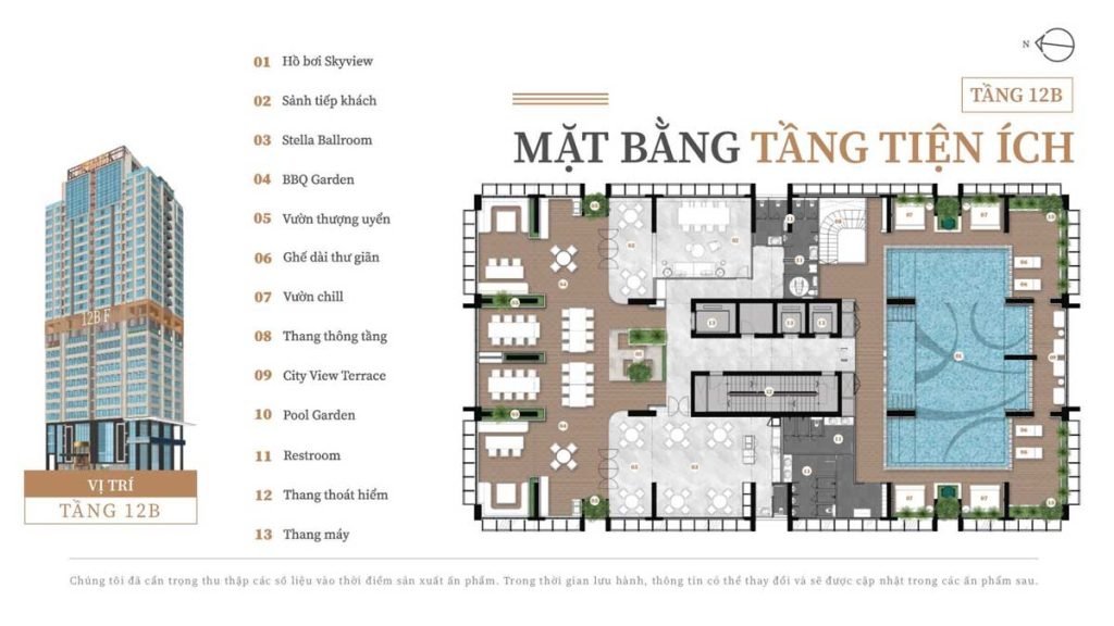 Mặt bằng tiện ích tầng 12b
