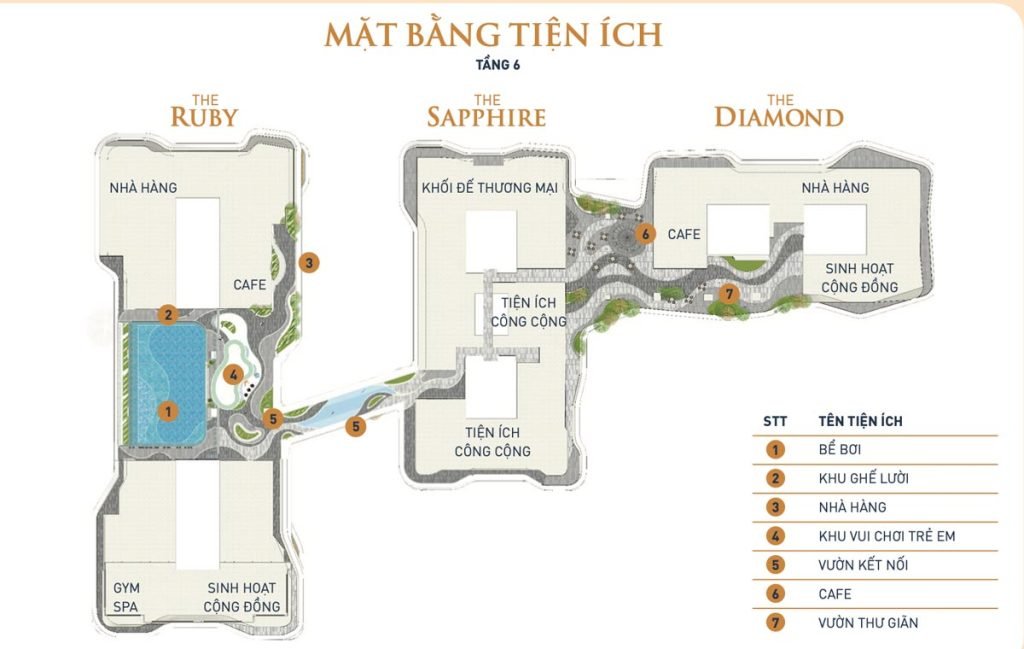 Mặt bằng tiện ích của dự án