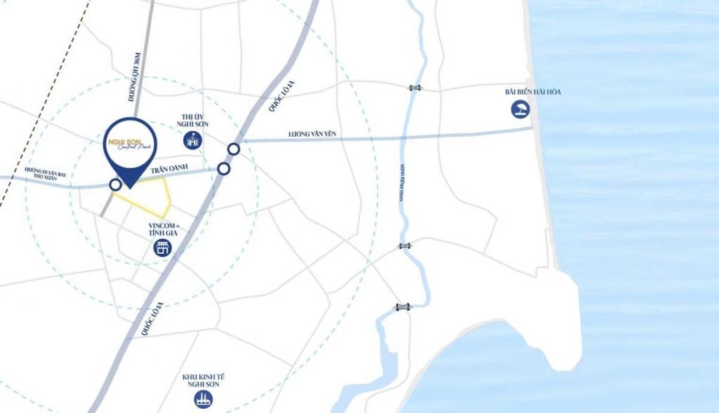Bản đồ vị trí dự án Nghi Sơn Central Park