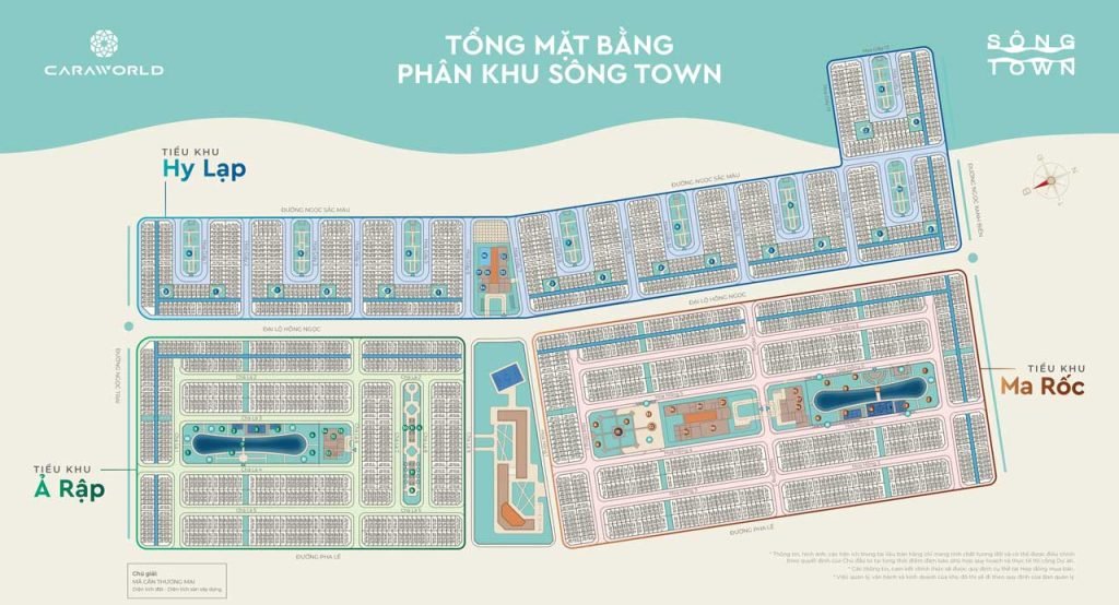 Mặt bằng tổng thể phân khu Sông Town